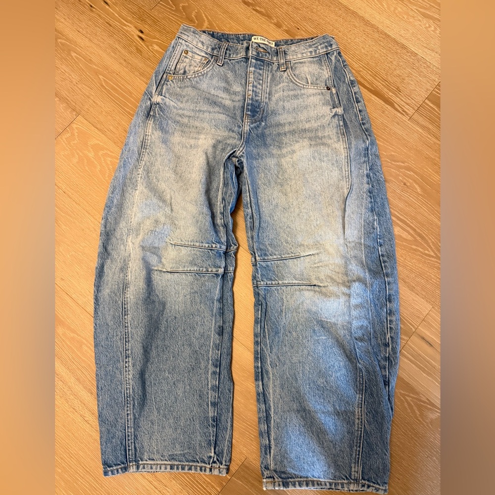 We The Free Good Luck Mid-Rise Barrel Jeans